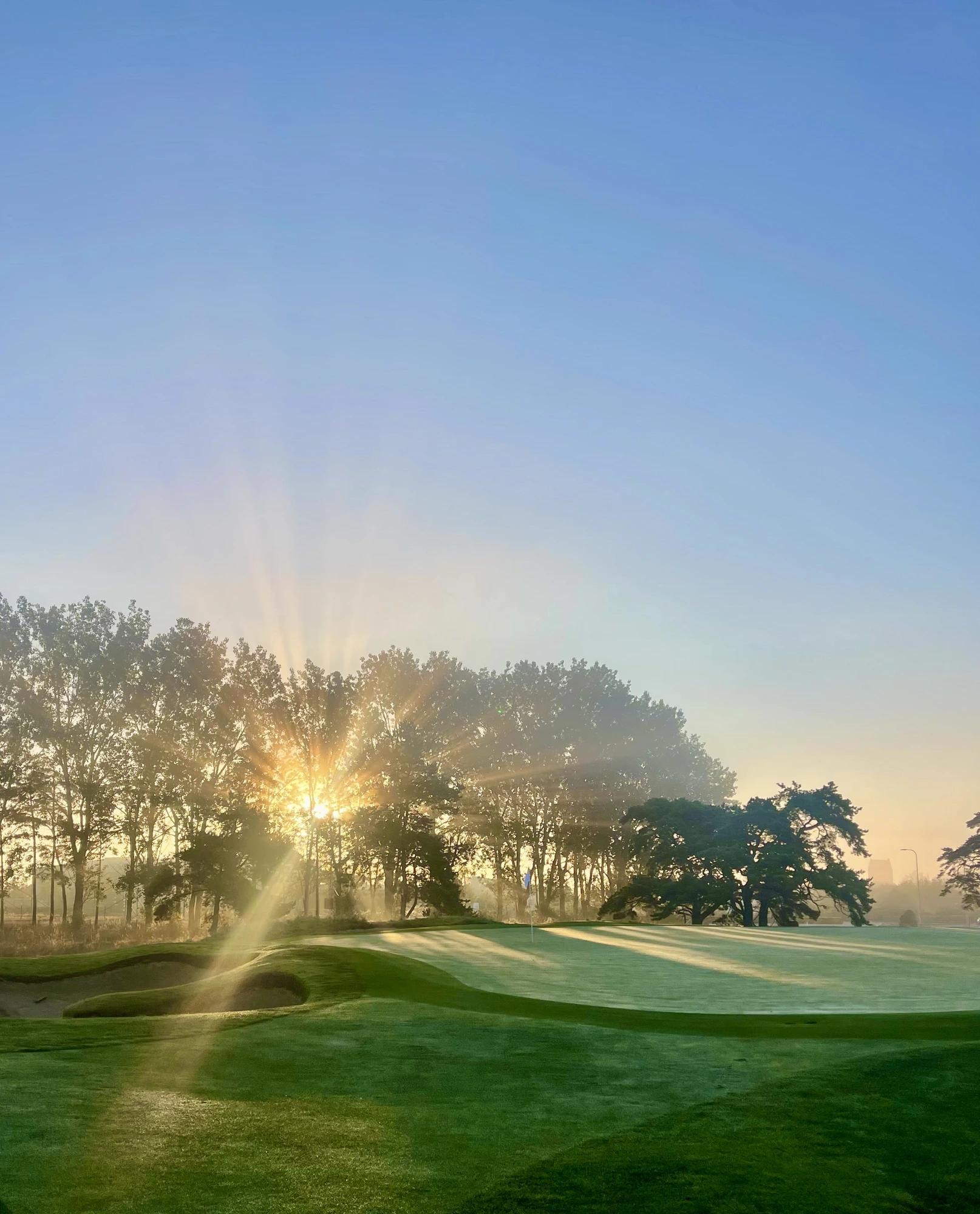 Golf course at sunrise